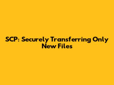 SCP: Securely Transferring Only New Files