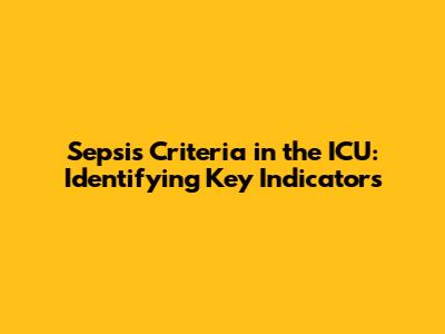 Sepsis Criteria in the ICU: Identifying Key Indicators