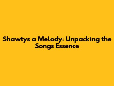 Shawty's a Melody: Unpacking the Song's Essence