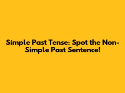 Simple Past Tense: Spot the Non-Simple Past Sentence!