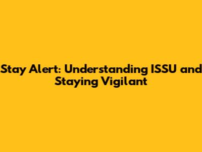 Stay Alert: Understanding ISSU and Staying Vigilant