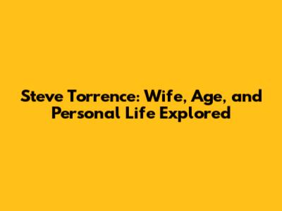Steve Torrence: Wife, Age, and Personal Life Explored