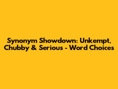 Synonym Showdown: Unkempt, Chubby & Serious - Word Choices