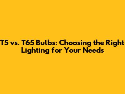 T5 vs. T65 Bulbs: Choosing the Right Lighting for Your Needs