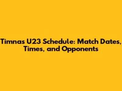 Timnas U23 Schedule: Match Dates, Times, and Opponents