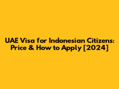 UAE Visa for Indonesian Citizens: Price & How to Apply [2024]