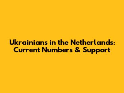 Ukrainians in the Netherlands: Current Numbers & Support