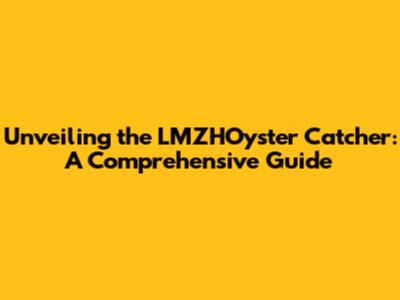 Unveiling the LMZHOyster Catcher: A Comprehensive Guide