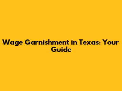 Wage Garnishment in Texas: Your Guide