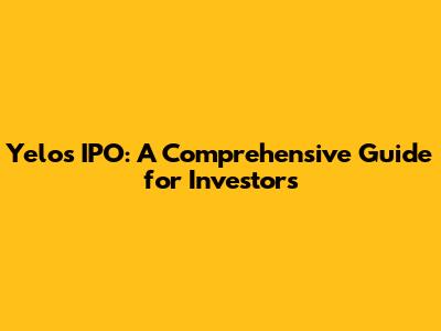Yelo's IPO: A Comprehensive Guide for Investors