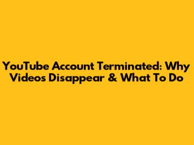 YouTube Account Terminated: Why Videos Disappear & What To Do