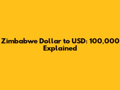 Zimbabwe Dollar to USD: 100,000 Explained