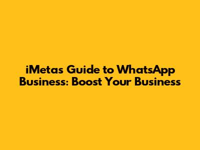 iMeta's Guide to WhatsApp Business: Boost Your Business