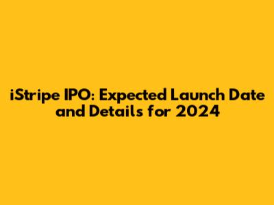 iStripe IPO: Expected Launch Date and Details for 2024