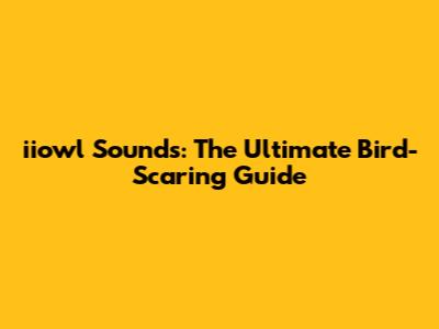 iiowl Sounds: The Ultimate Bird-Scaring Guide
